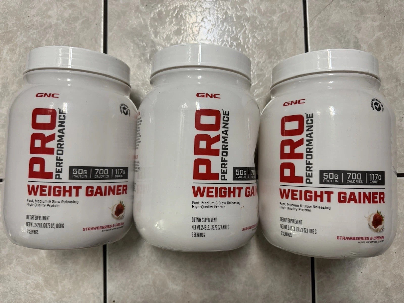 3 Lot Of GNC Pro Performance Weight Gainer 50g Protein 700 Calories 2.42lbs 2026