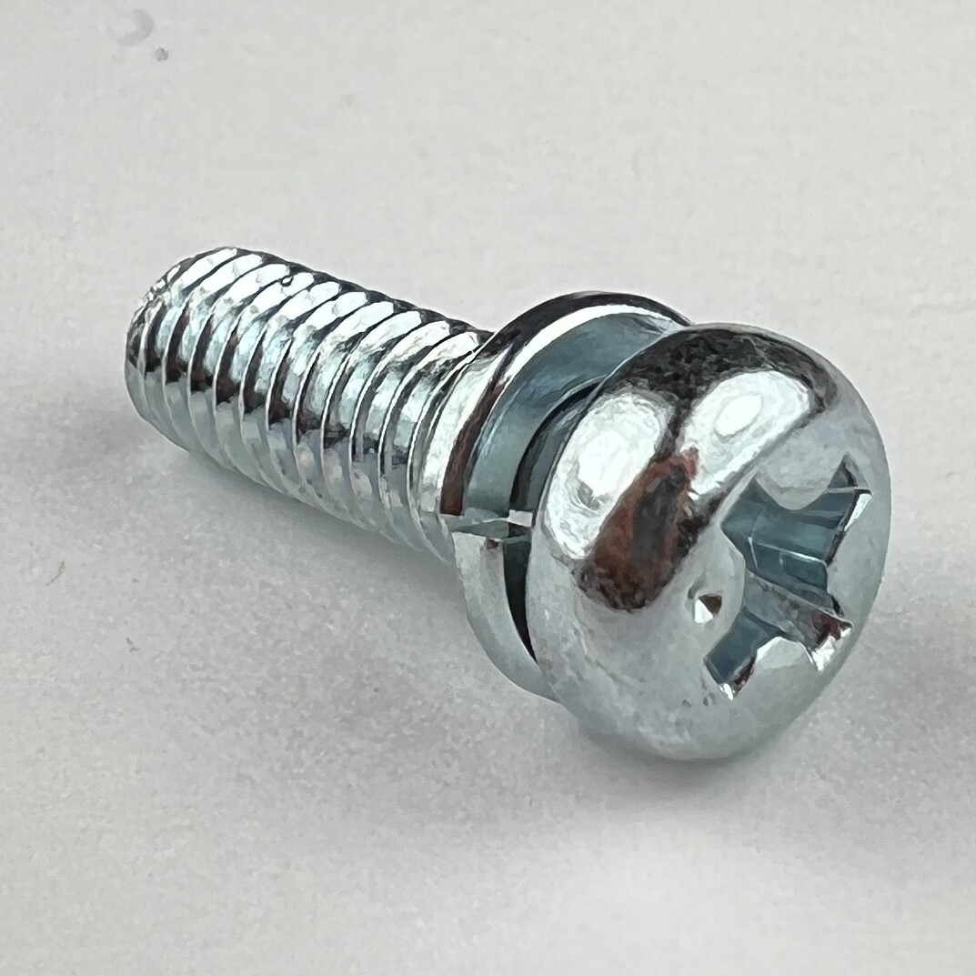 m4 x 0.7 JIS Pan Head Screws w/ Lock Washer - Zinc Plated - Made in Japan