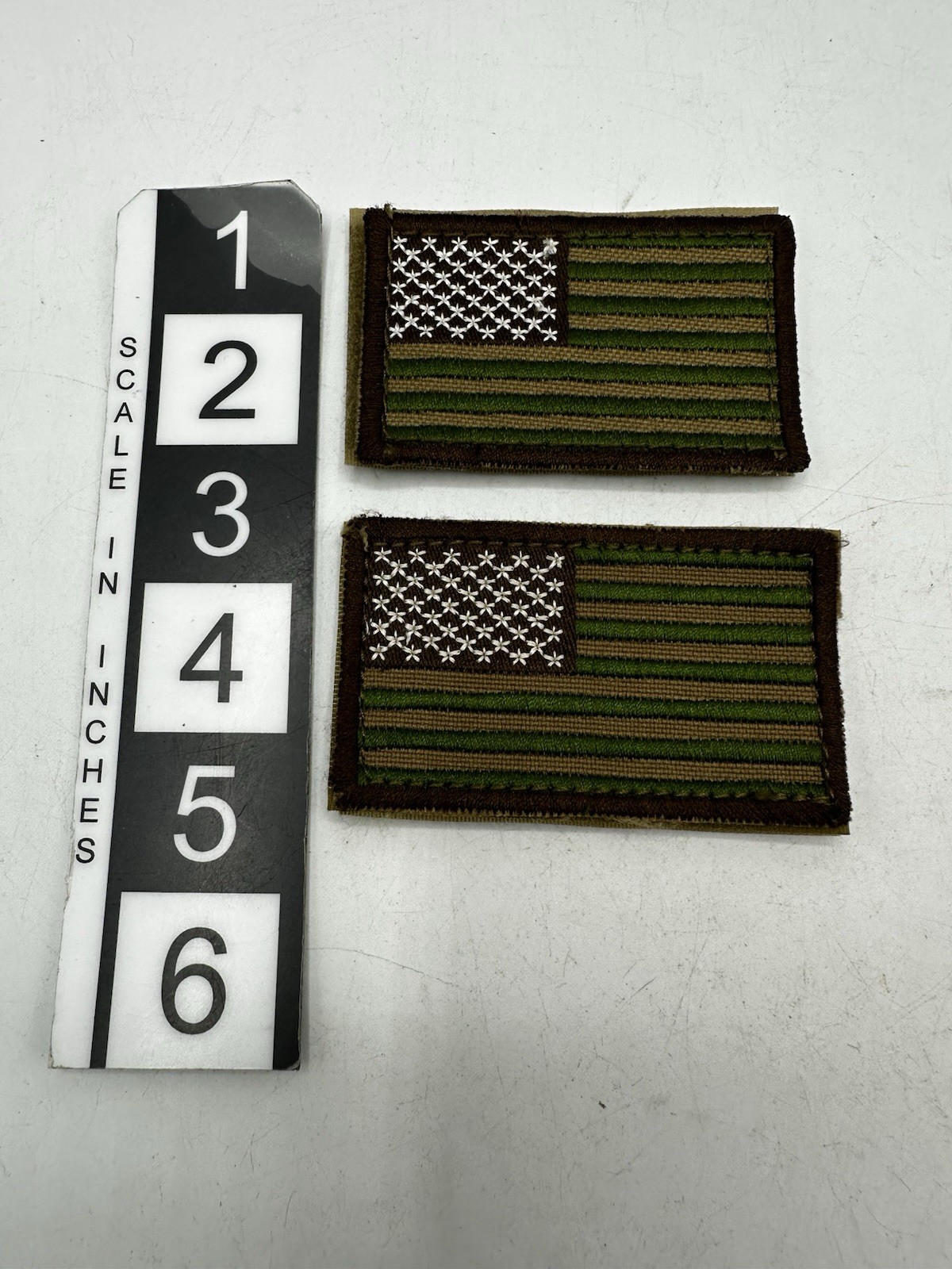 2x Coyote FDE Green Olive Drab US Flag - 2x3 Patch Left Forward facing