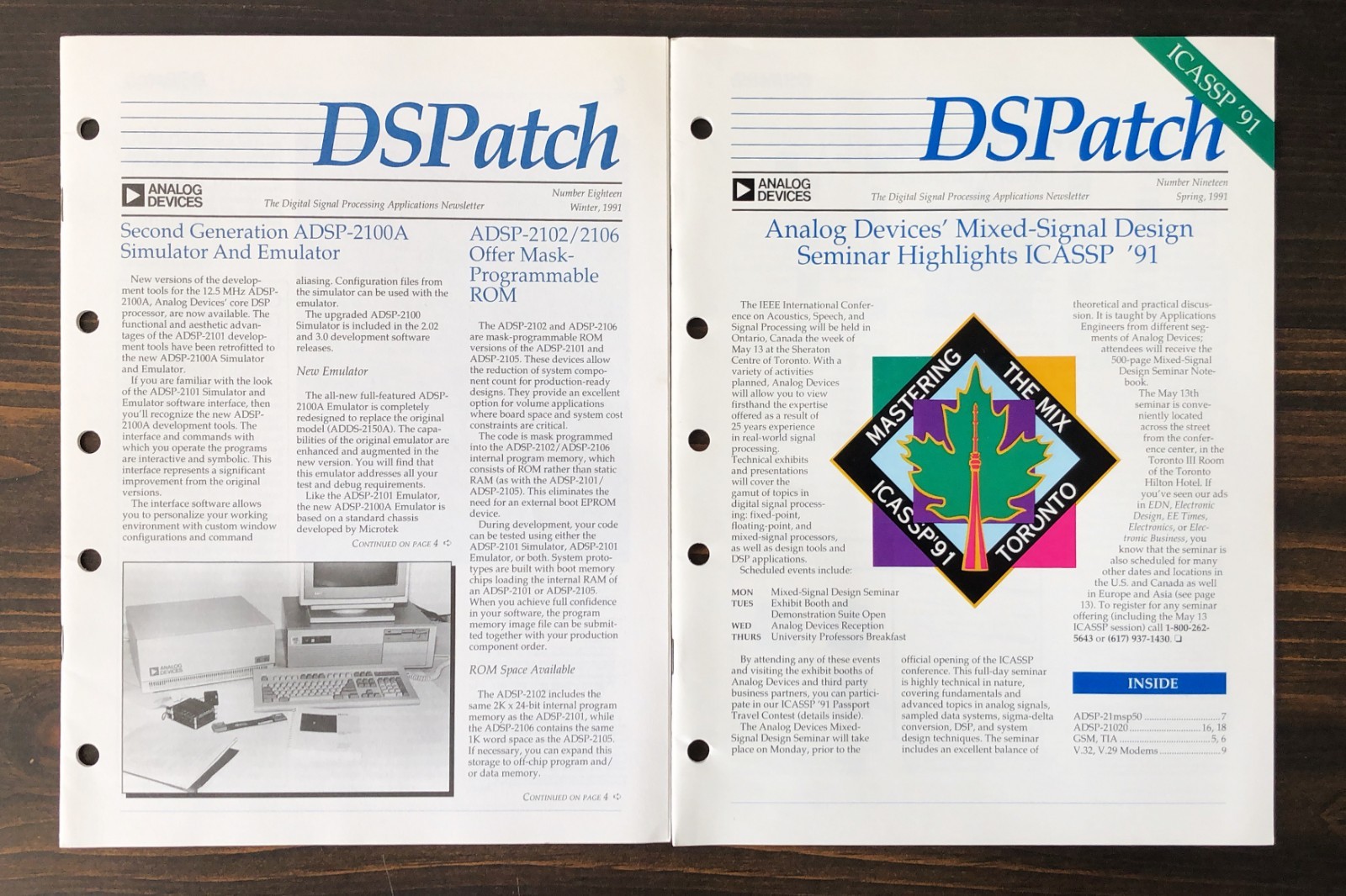 Analog Devices - DSPatch Newsletter (1991) Lot 0f 2
