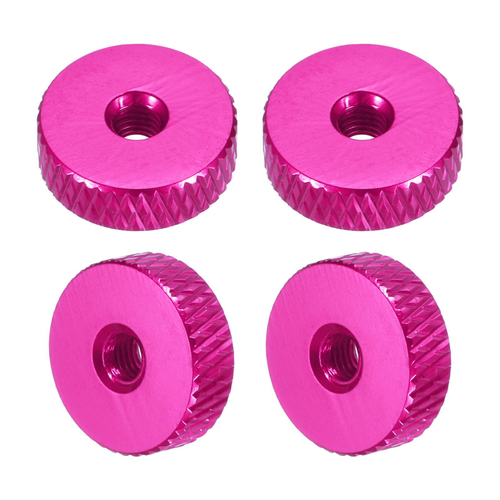 4Pcs M3x12mmx4mm Knurled Thumb Nuts, Peach Red