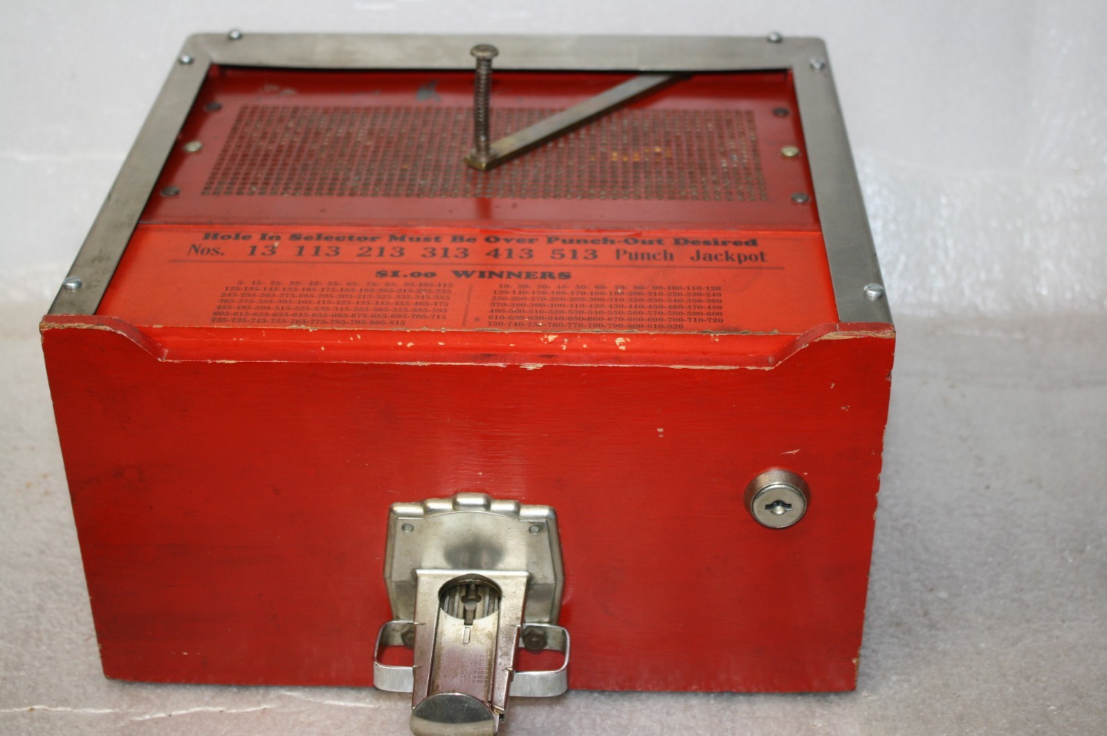 Vintage Collectible 1930’s or 40’s Coin Operated Punch Board Machine With Keys