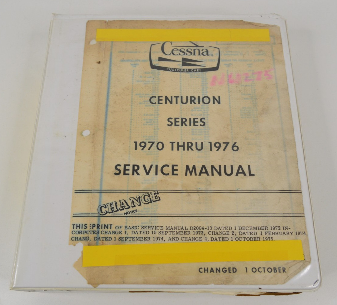 1970-1976 Cessna Centurion Series Aircraft Airplane Service Manual Repair Binder