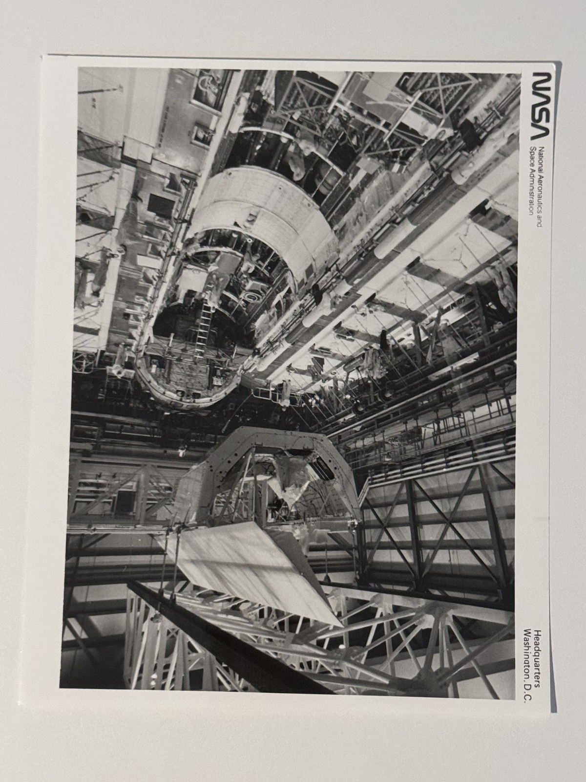 NASA OSTA-1 Payload Installation In Shuttle Columbia Cargo Bay Press Photo