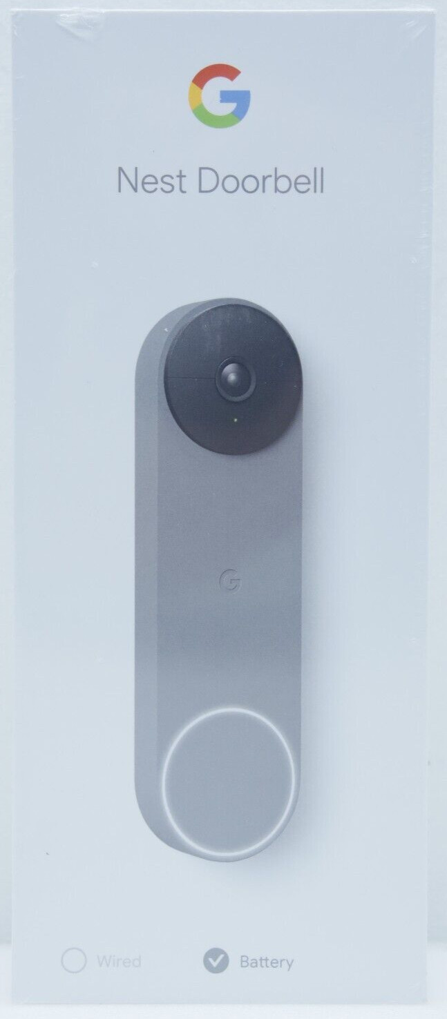 Google Nest Doorbell (Battery) - Smart Wi-Fi Video Doorbell Camera Ash Brand New