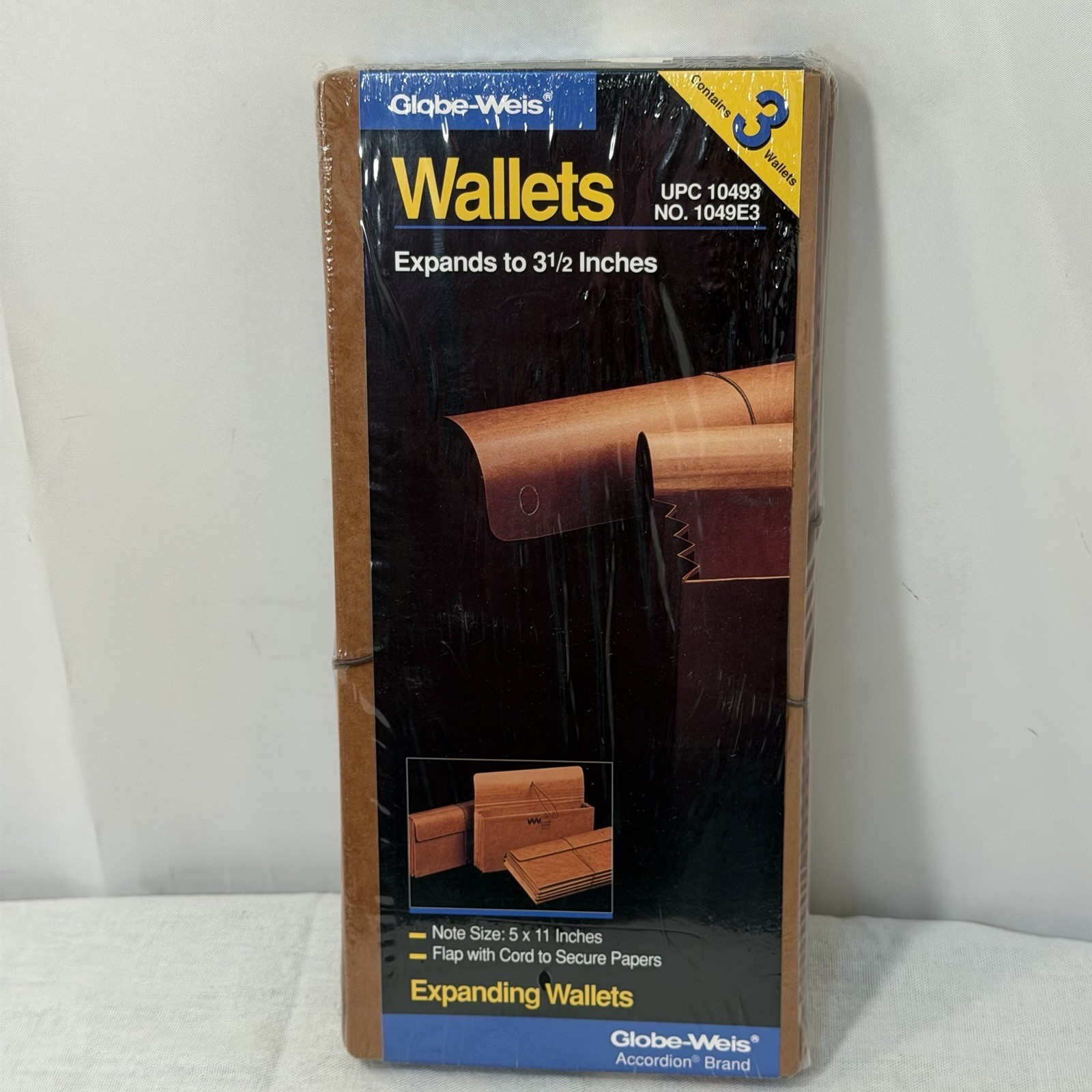 Vintage Expanding Wallet Globe Weis 3 Pack  Accordion File 1995 USA No 1049E3