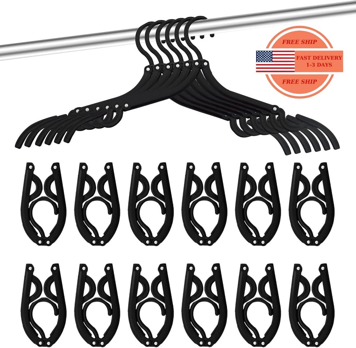 12 perchas de viaje, esenciales para cruceros, portátiles, plegables, accesorios