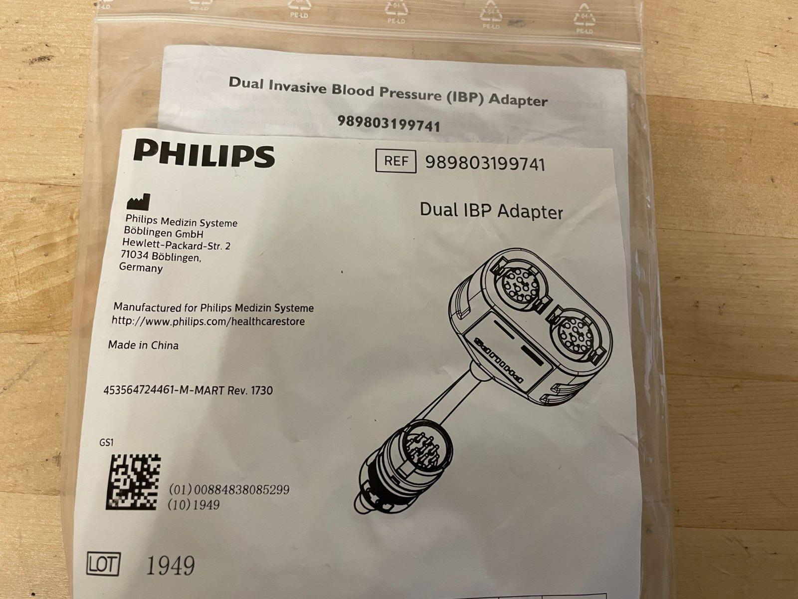 Philips 989803199741 Dual Invasive Blood Pressure IBP Monitor Adapter Cable