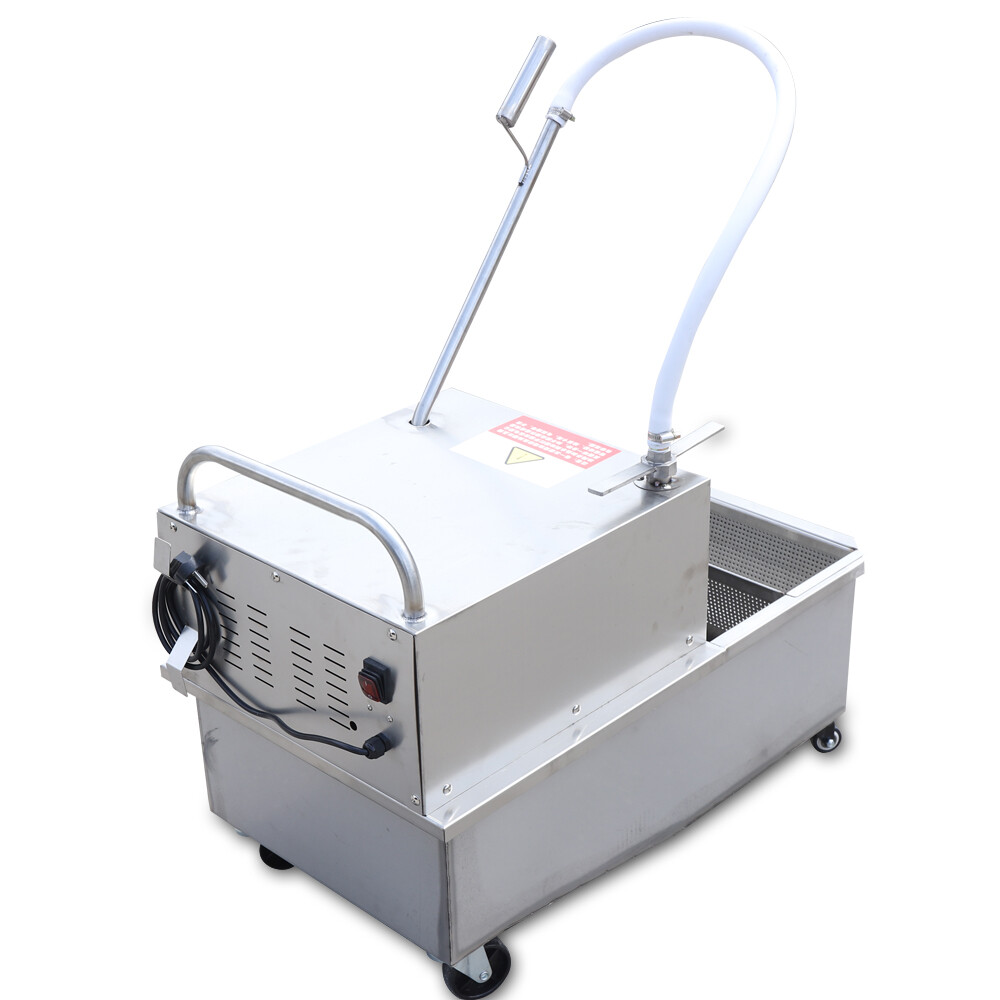 55L Fryer Oil Filter Cart Machine Commercial Kitchen Oil Filtration System 550W