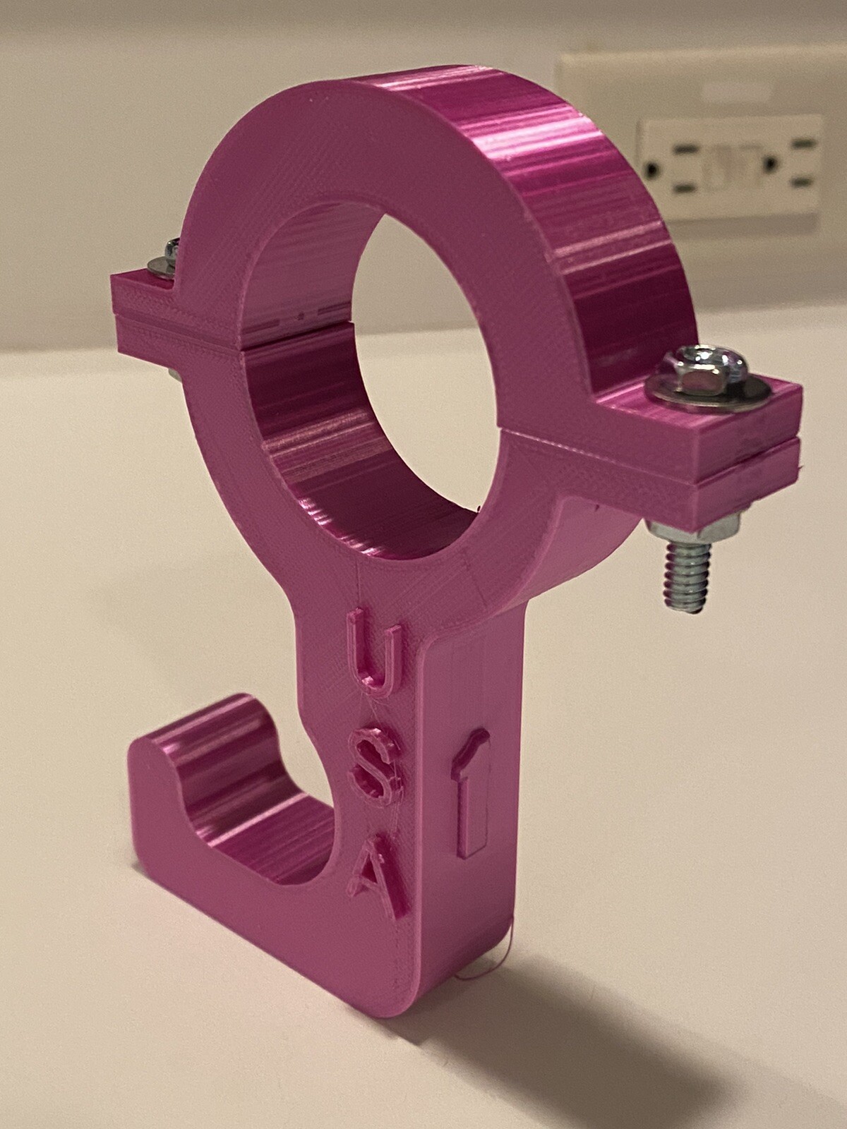 3D Printed Steering Wheel/Helmet Hooks PINK