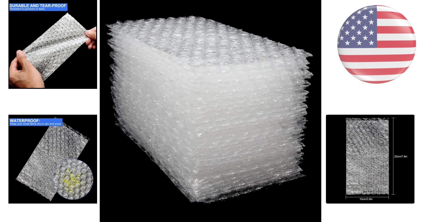 200 Clear Bubble Pouch Bags 4x8 inch for Safe Shipping and Fragile Protection