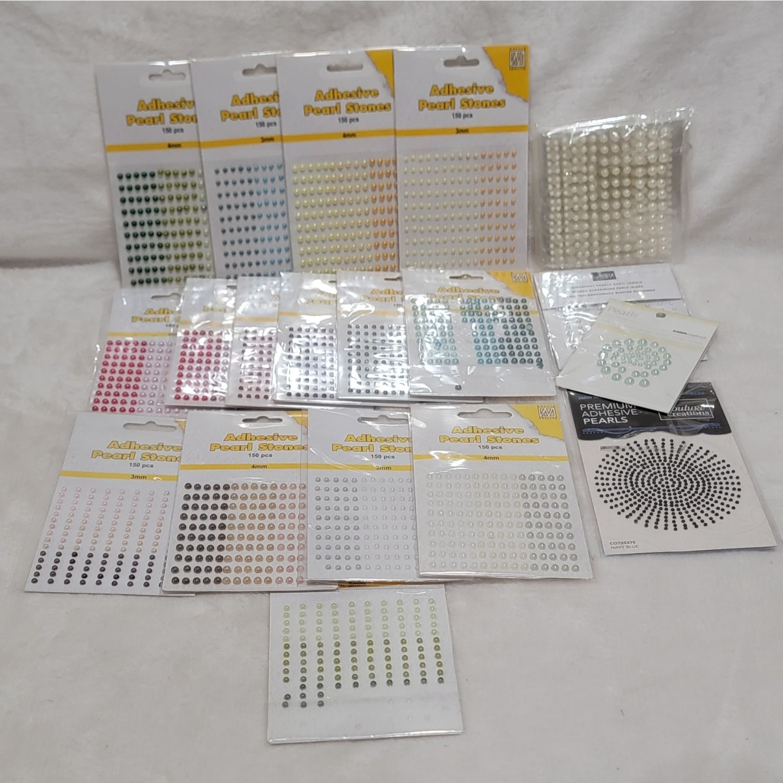 Adhesive Pearl Stones 17 pack Crafters BUNDLE