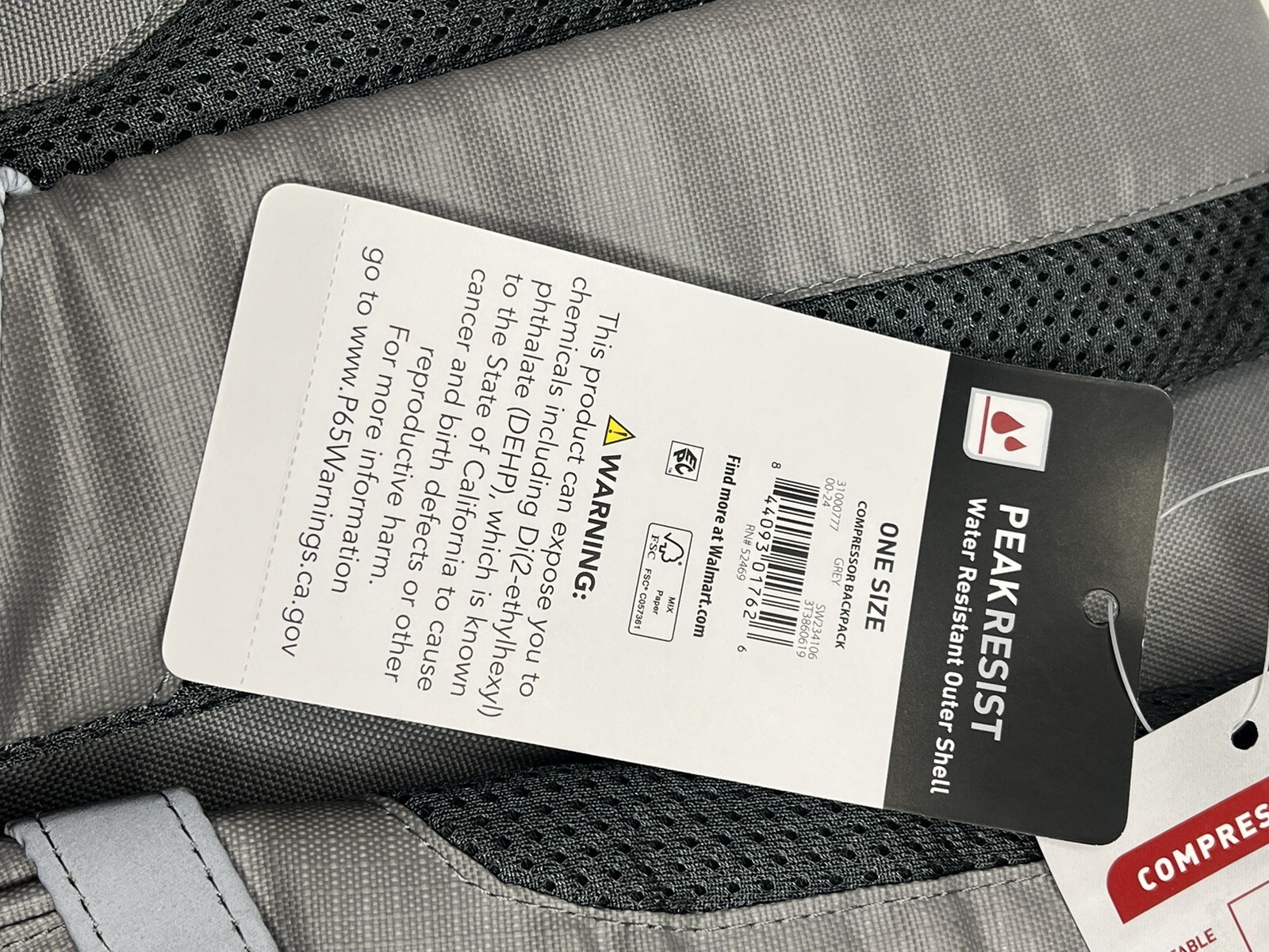 Swiss Tech Unixes 20 Liters Compressor Backpack For School Or Work Grey New