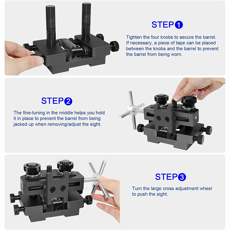 Handgun Front Or Rear Sight Pusher Tool For 1911 Glock Sig Springfield Black