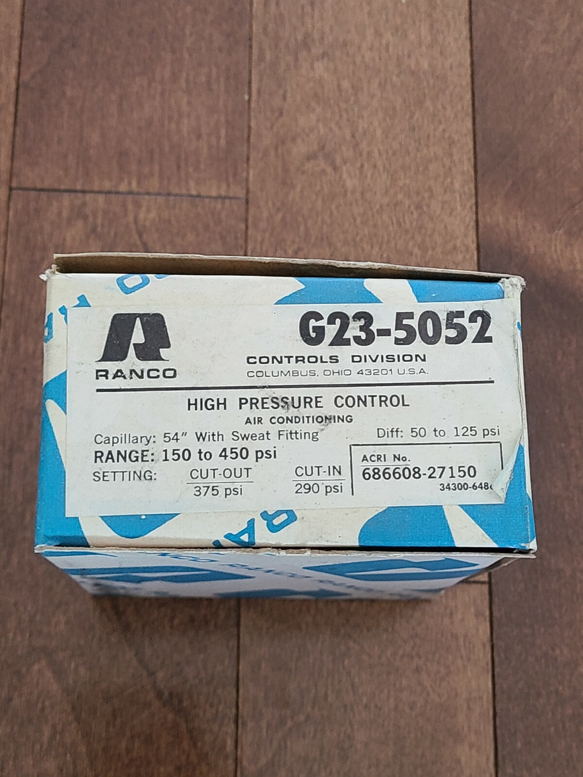 Ranco G23-5052-70 Pressure Control NEW