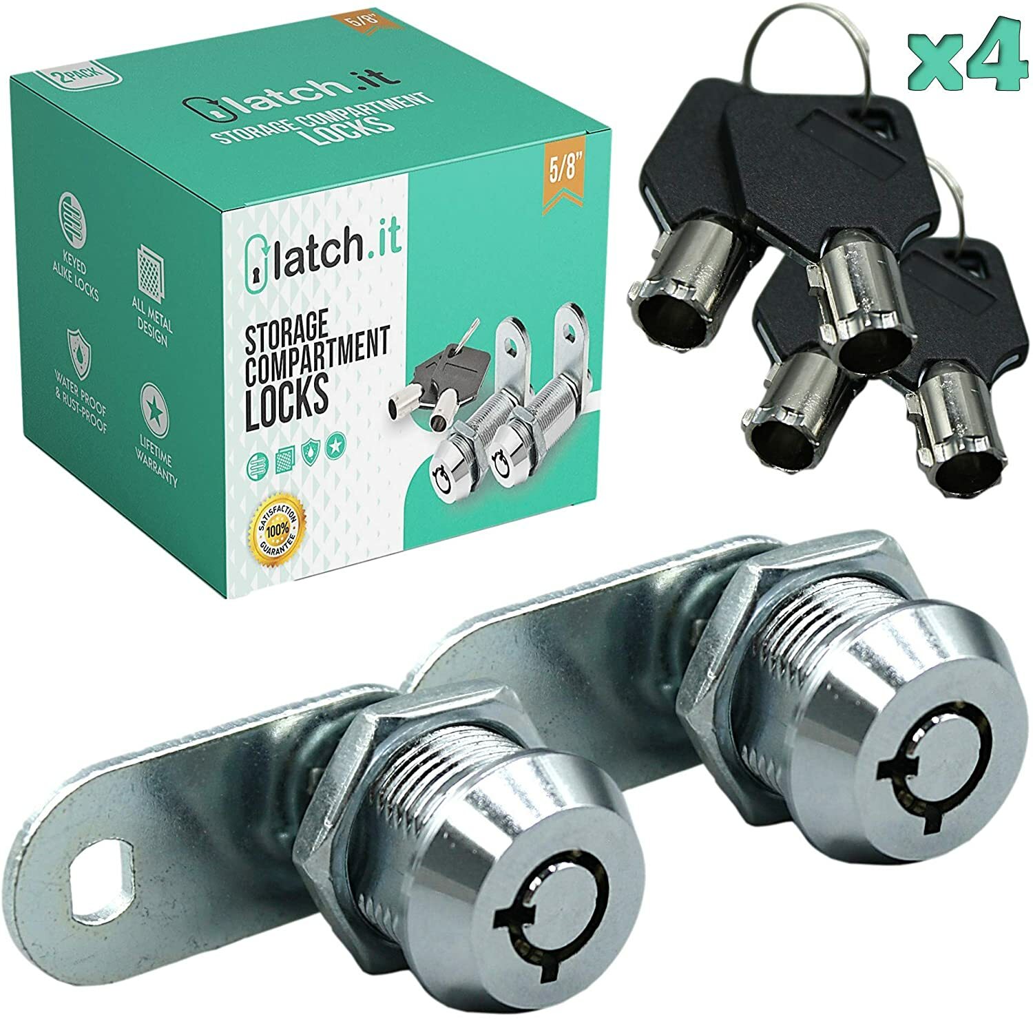 NEW LATCH.IT | 2-Pack RV Compartment Locks | 5/8", 7/8", 1 1/8"