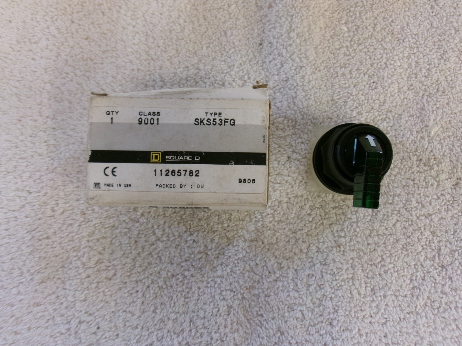 NIB Square D Selector Switch    9001 SKS53FG     #1