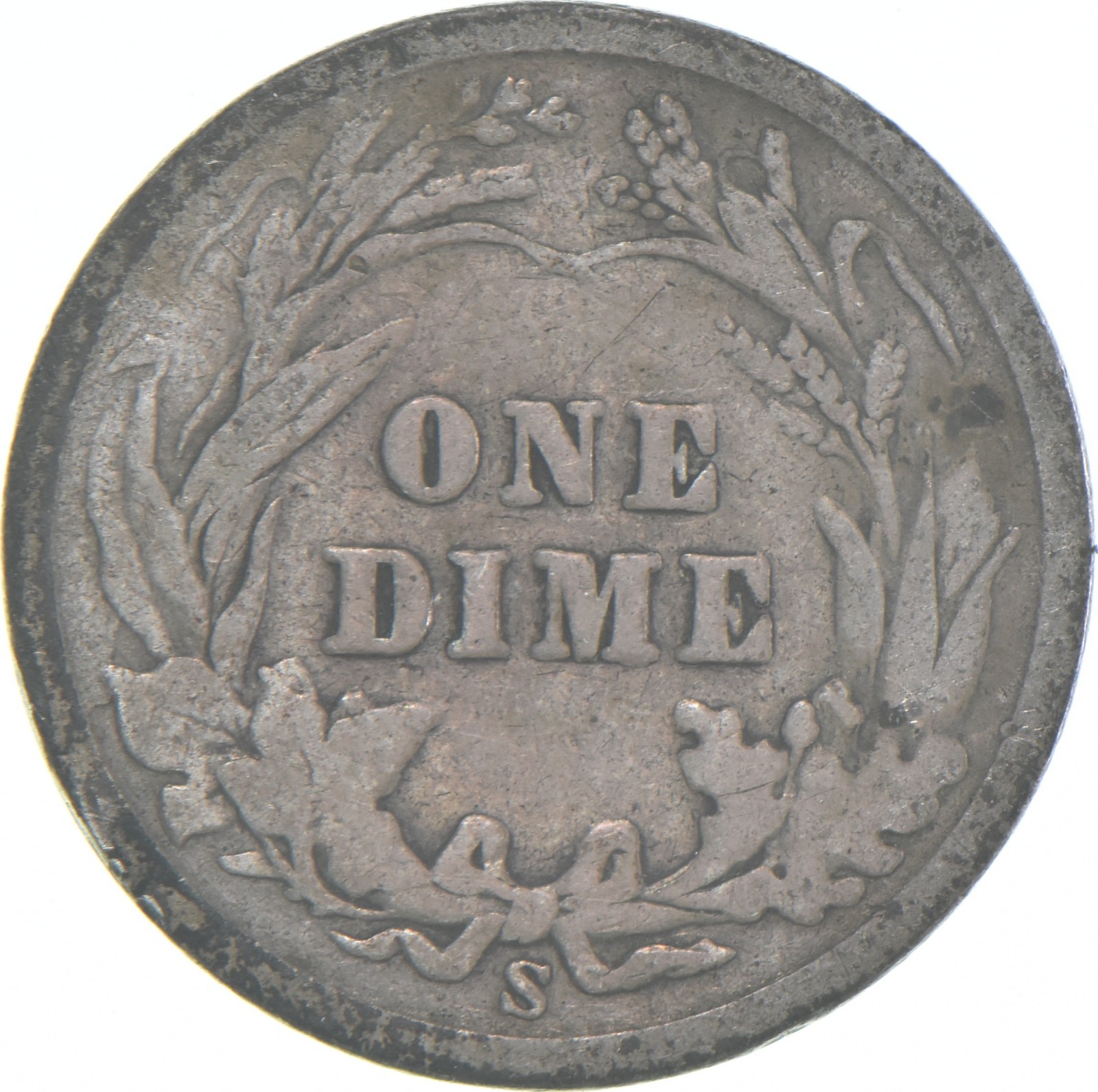 1907-S Barber Dime 90% Silver Average Circ