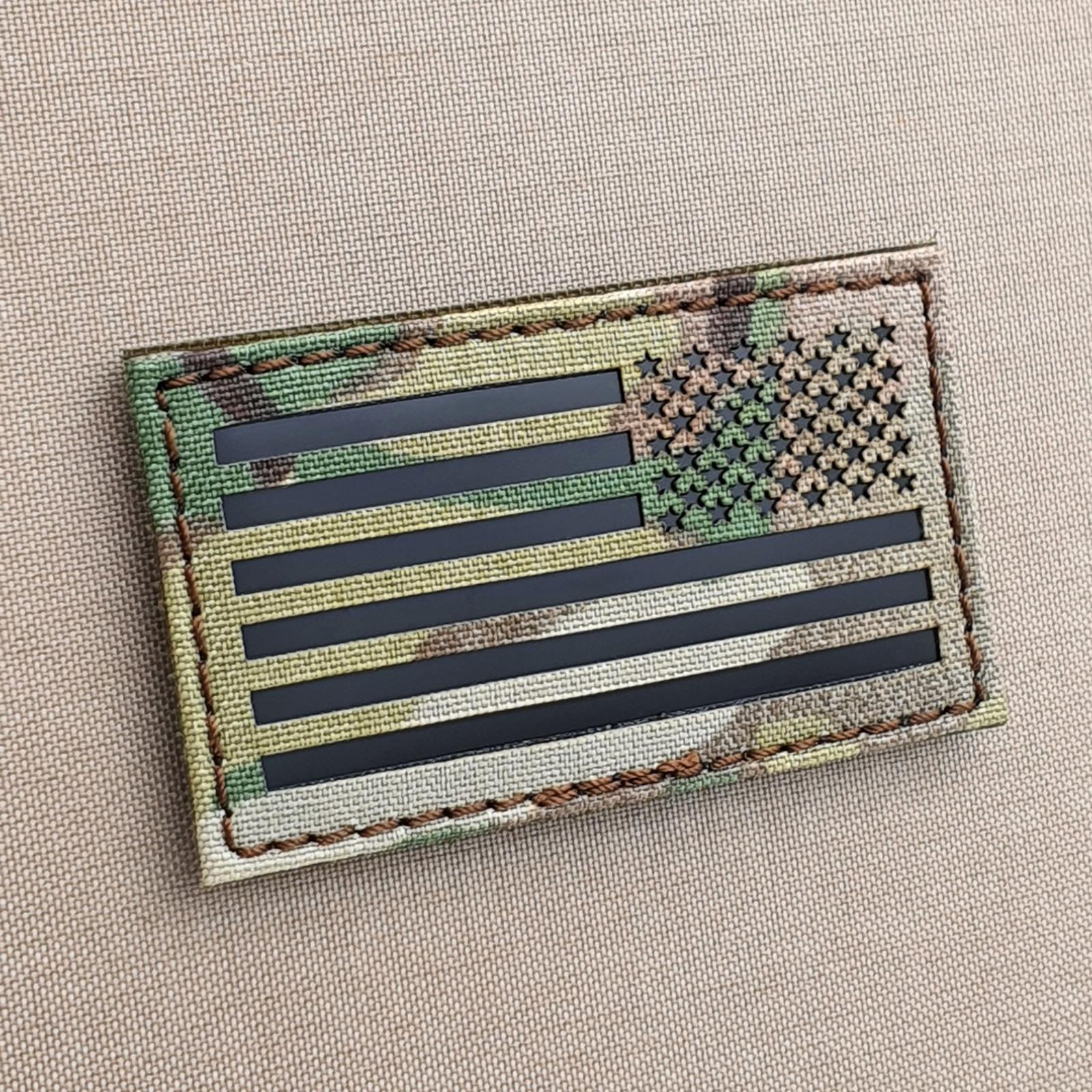 american USA reversed flag infrared IR multicam morale tactical laser hook patch