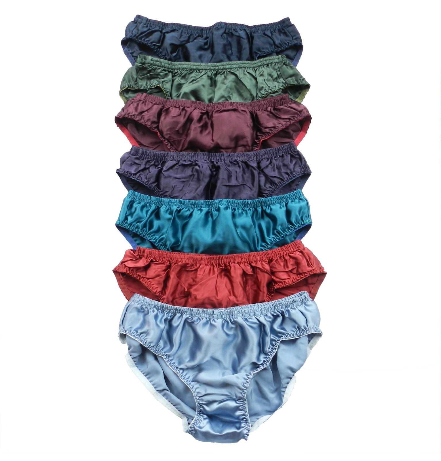 6 Pieces 100% Pure Silk Men's Underwear Bikini Briefs Size L XL 2XL 3XL 4XL