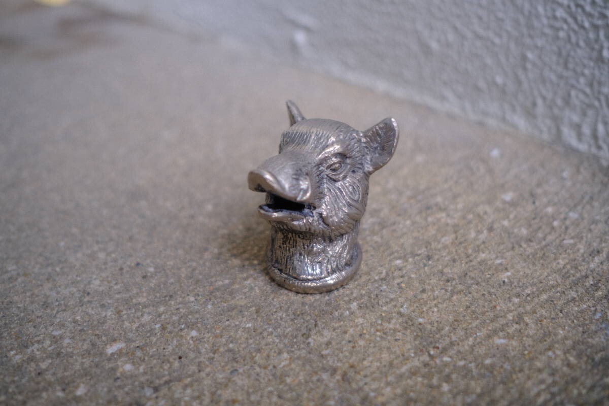 GUCCI Heavy Silver Metal BOAR Head BOTTLE Opener Vintage W56 x D67 x H65mm