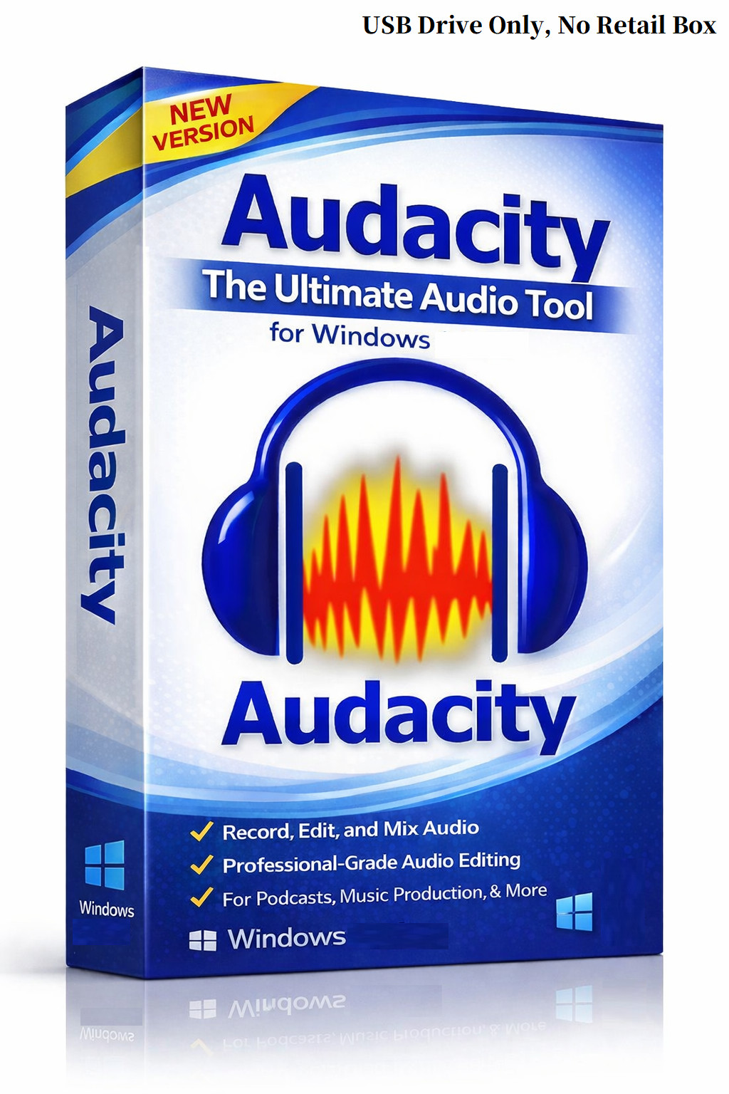 Audacity 2026 Software, Pro Audio Music Editing Recording, Podcasting 4 Windows