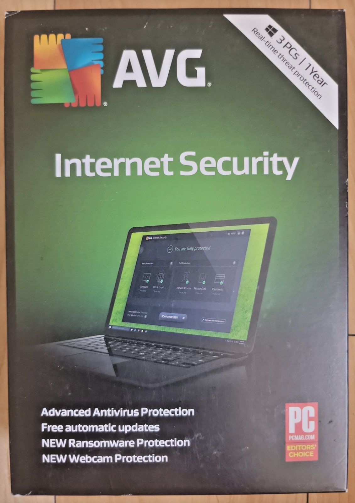 AVG INTERNET SECURITY 3-PCs 1 2017 FOR WIN XP, 7, 8.1 Vista & 10 - NEW READ