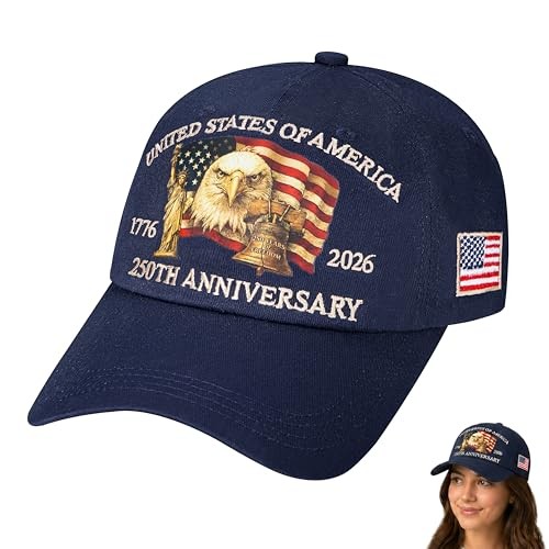 250th Anniversary USA Hat - Adjustable America 250th Anniversary Navy Blue