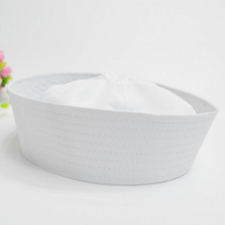 1Pc Cute White Doughboy Navy SAILOR Fishing Marine Popeye Costume Hat Cap 54cm