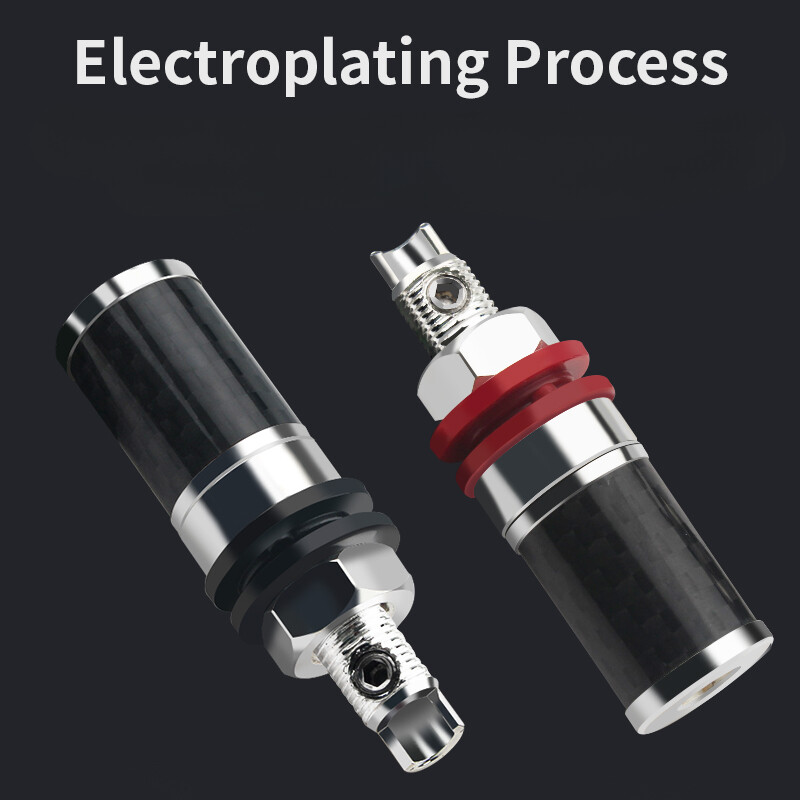 Audio Rhodium Plated Binding Post Short Column Speaker Cable Banana Plug Socket
