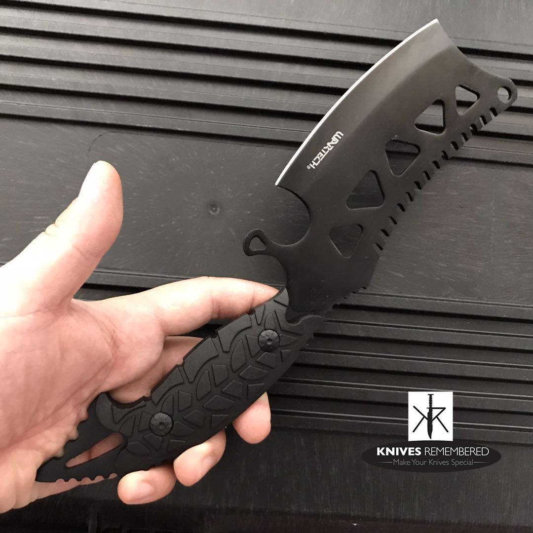 Monogram Custom Knives Engraved Personalized Knife Fixed Blade Hunting Cleaver