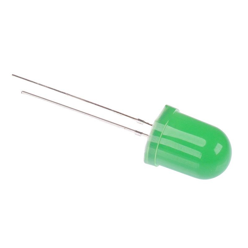 50 x Pure Green 10mm Diffused Round LED 120° 3000mcd