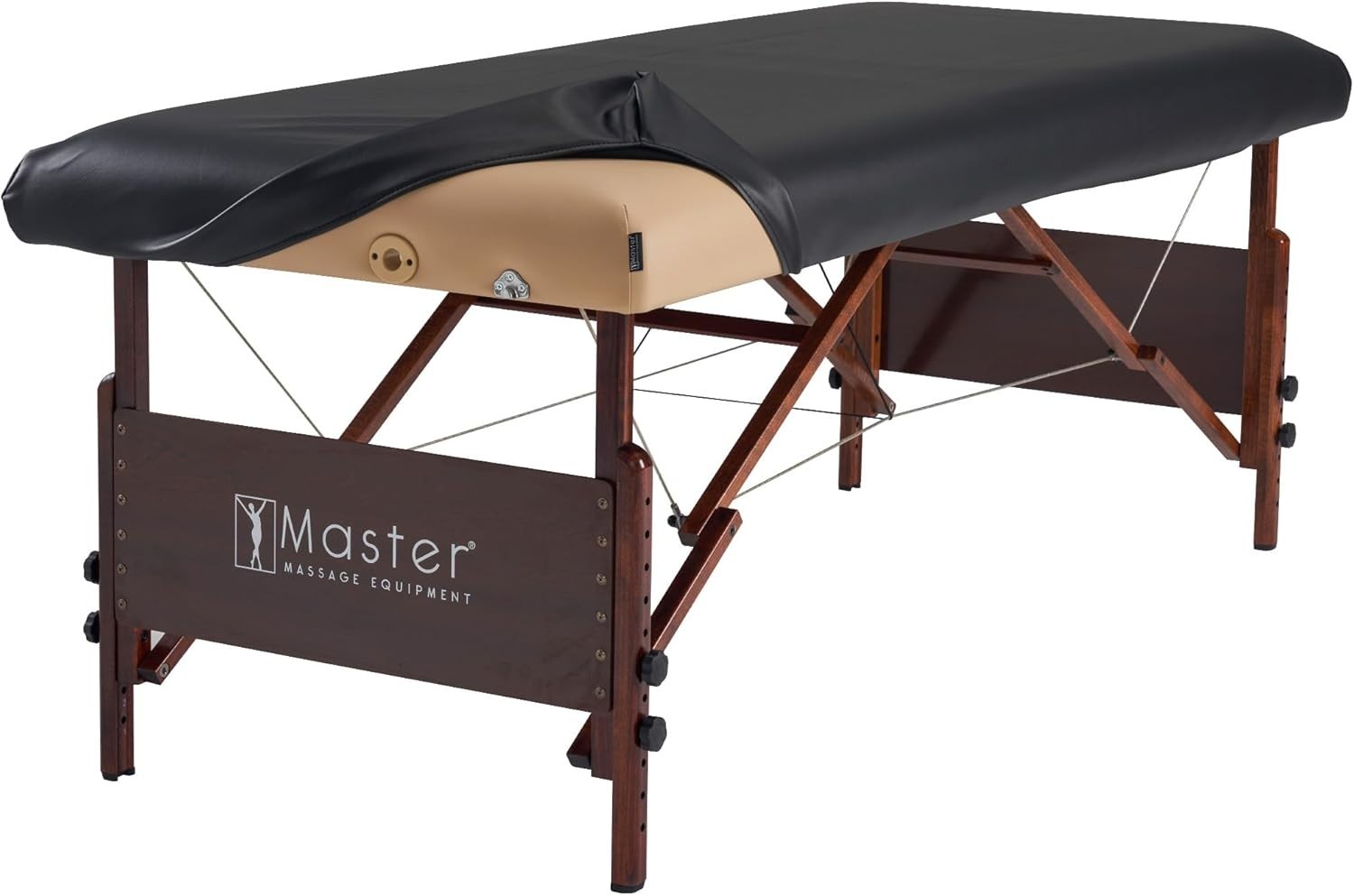 Water-Resistant Fitted Massage Table Cover, Black -