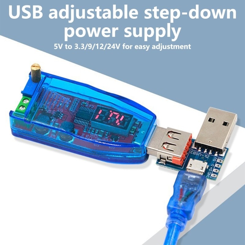 Digital Display USB Voltages Regulator Power Module With Overloads Protections