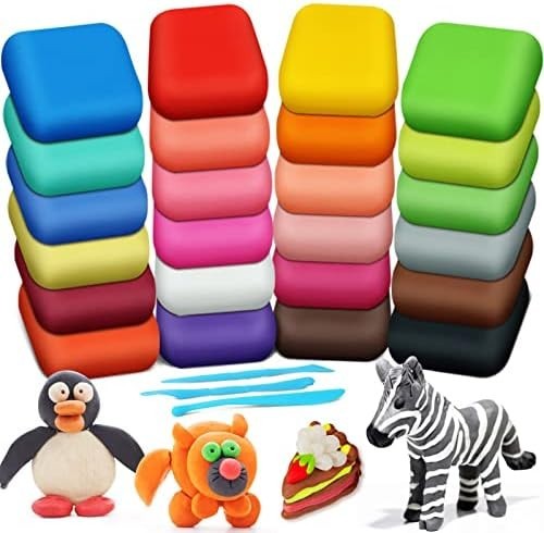 Magic Clay - Air Dry Clay 24 Colors Modeling Clay For Kids with Tools Toys Gif