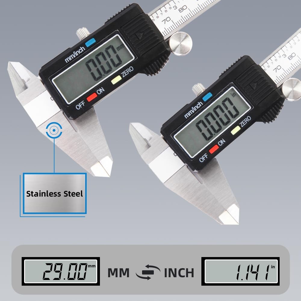 Calibrador Digital 6" Pie de Rey Vernier de Acero Medición Precisa Taller PRO