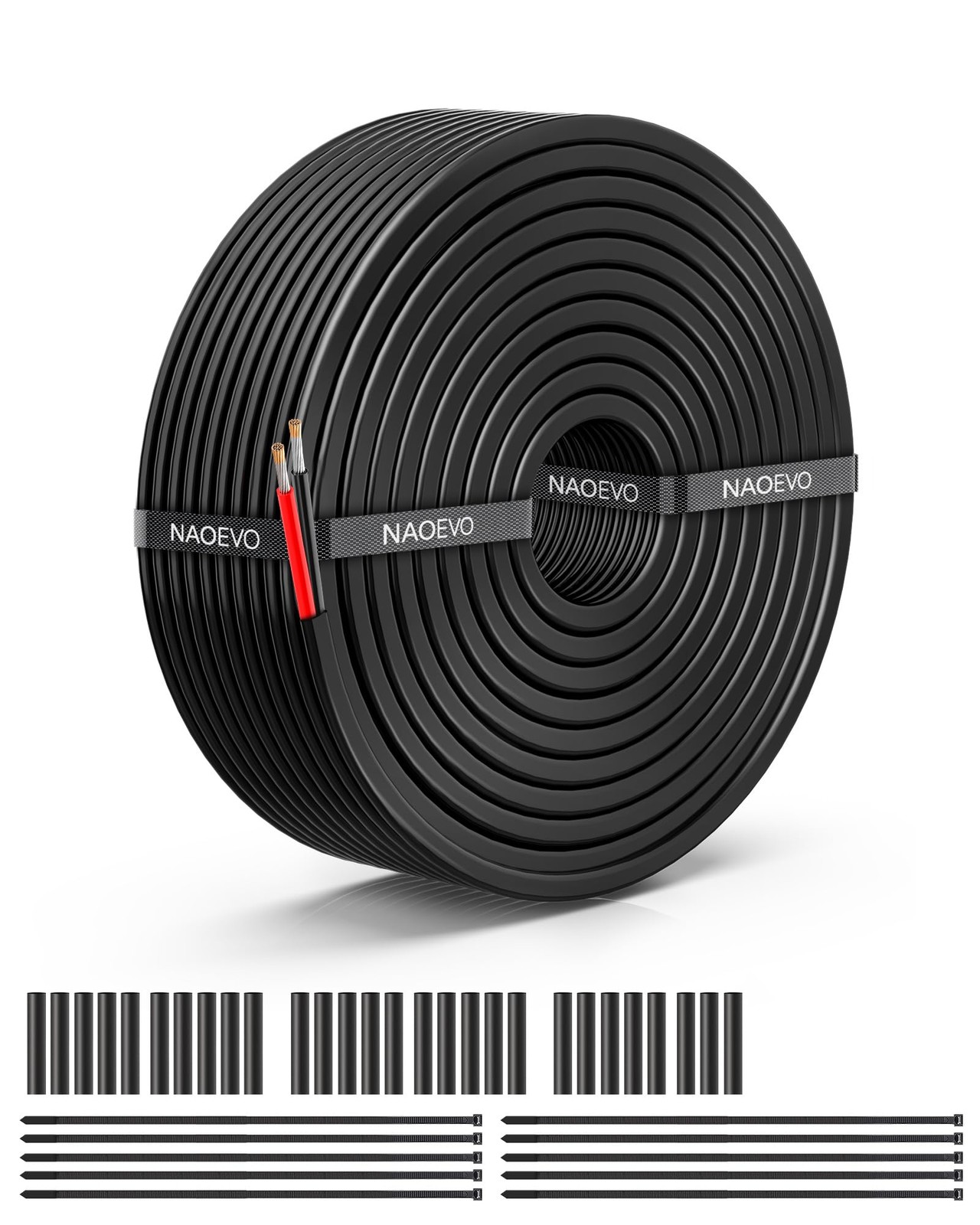 NAOEVO 10 Gauge Wire 2 Conductor Electrical Wire, 10 AWG 30ft, 2C-10AWG