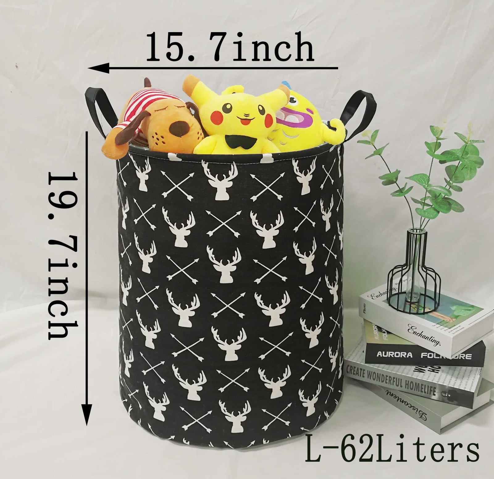 KUNRO Round Laundry Gift Basket Storage Hamper, Clothes Storage Organizer Bin...