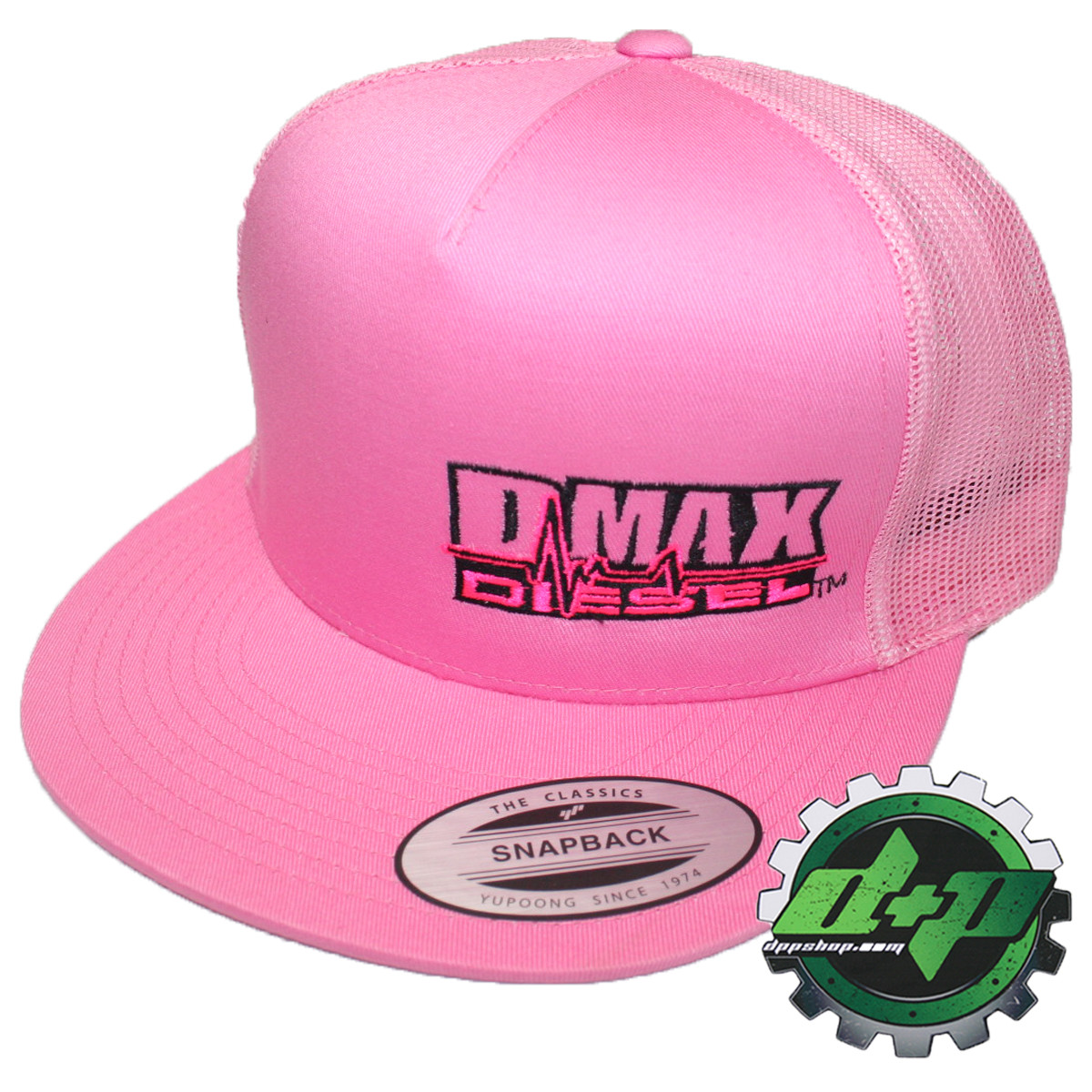 DMAX Diesel flat bill snap back trucker cap hat ball summer mesh Duramax Pink