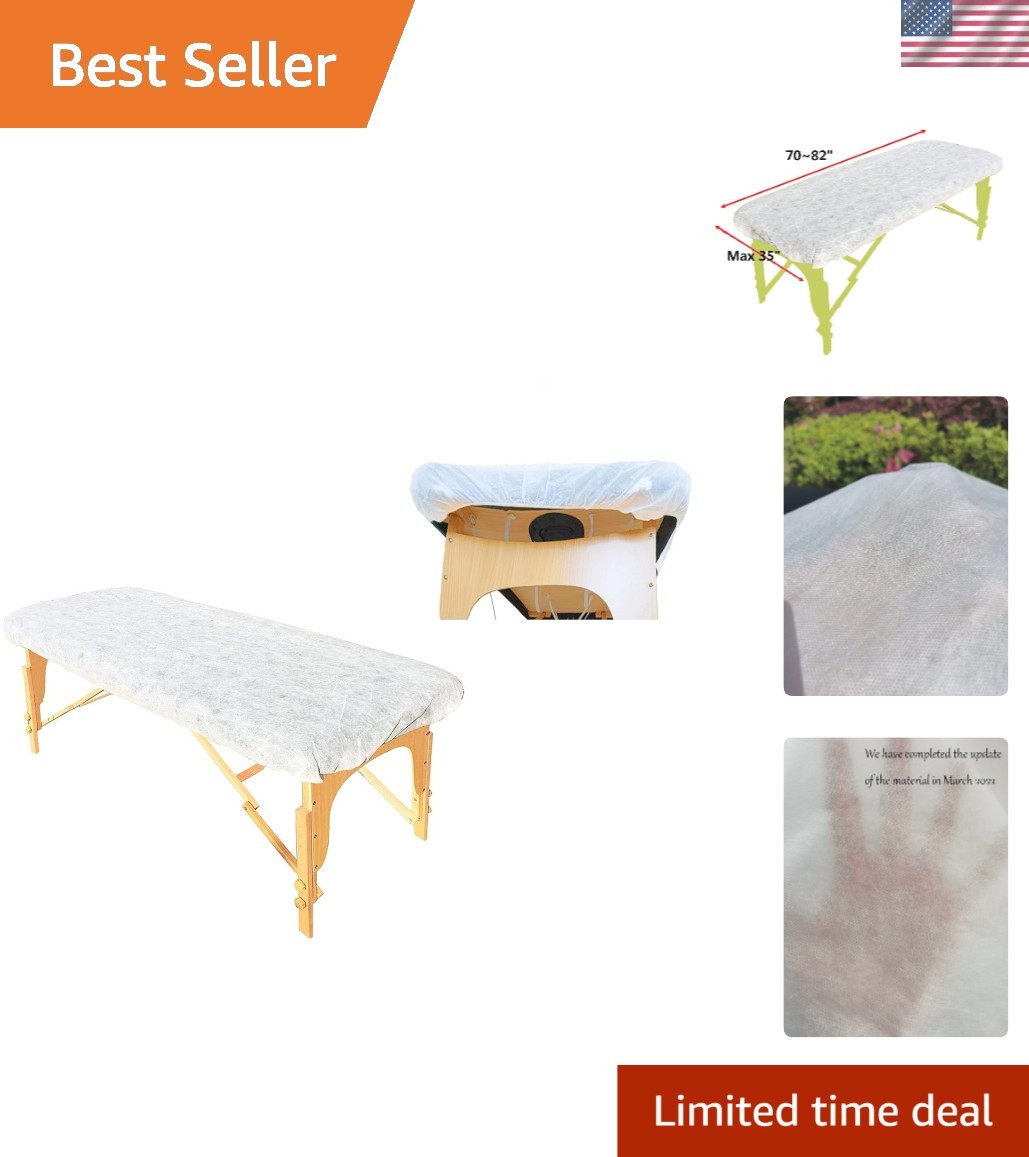 Hygienic Non-Woven Massage Table Covers - Pack of 20, 35'' Wide Fitted Sheets