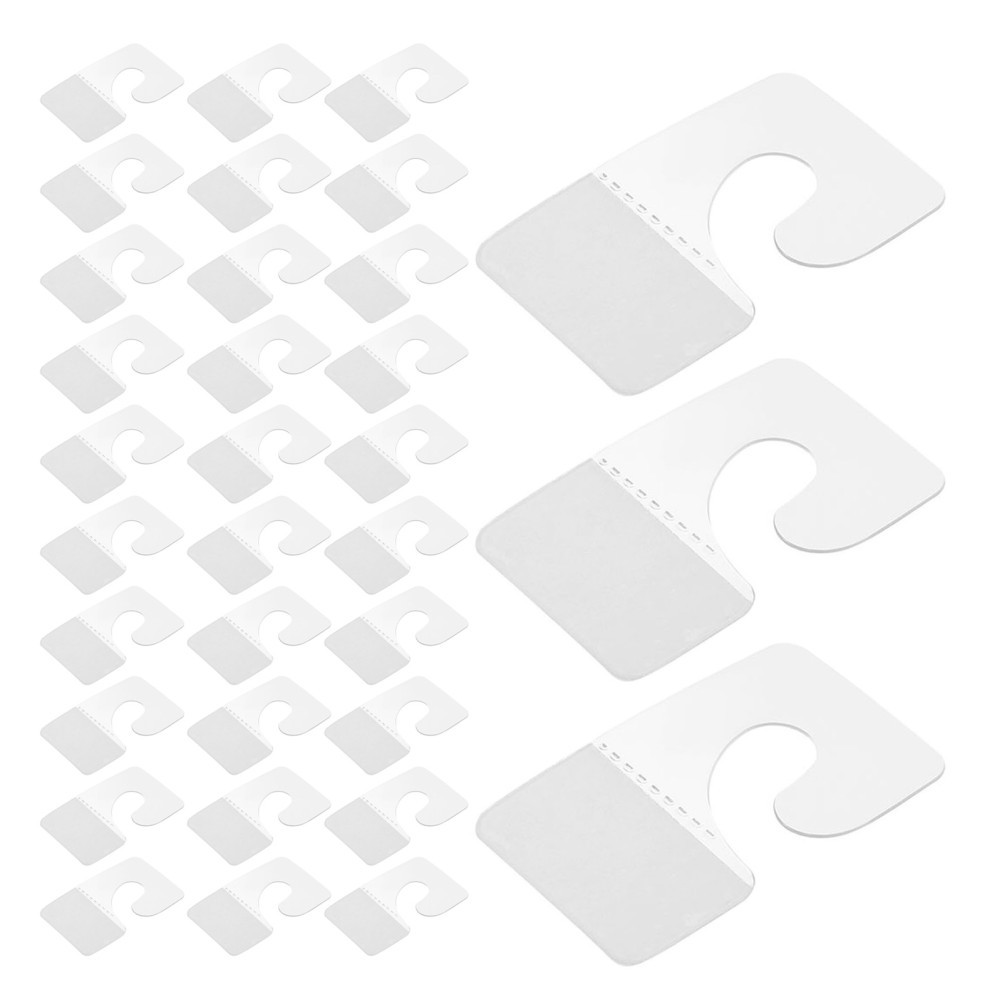 45 Pcs Plastic Label Holders Merchandise Tag Clear Hanging Tabs Sticky