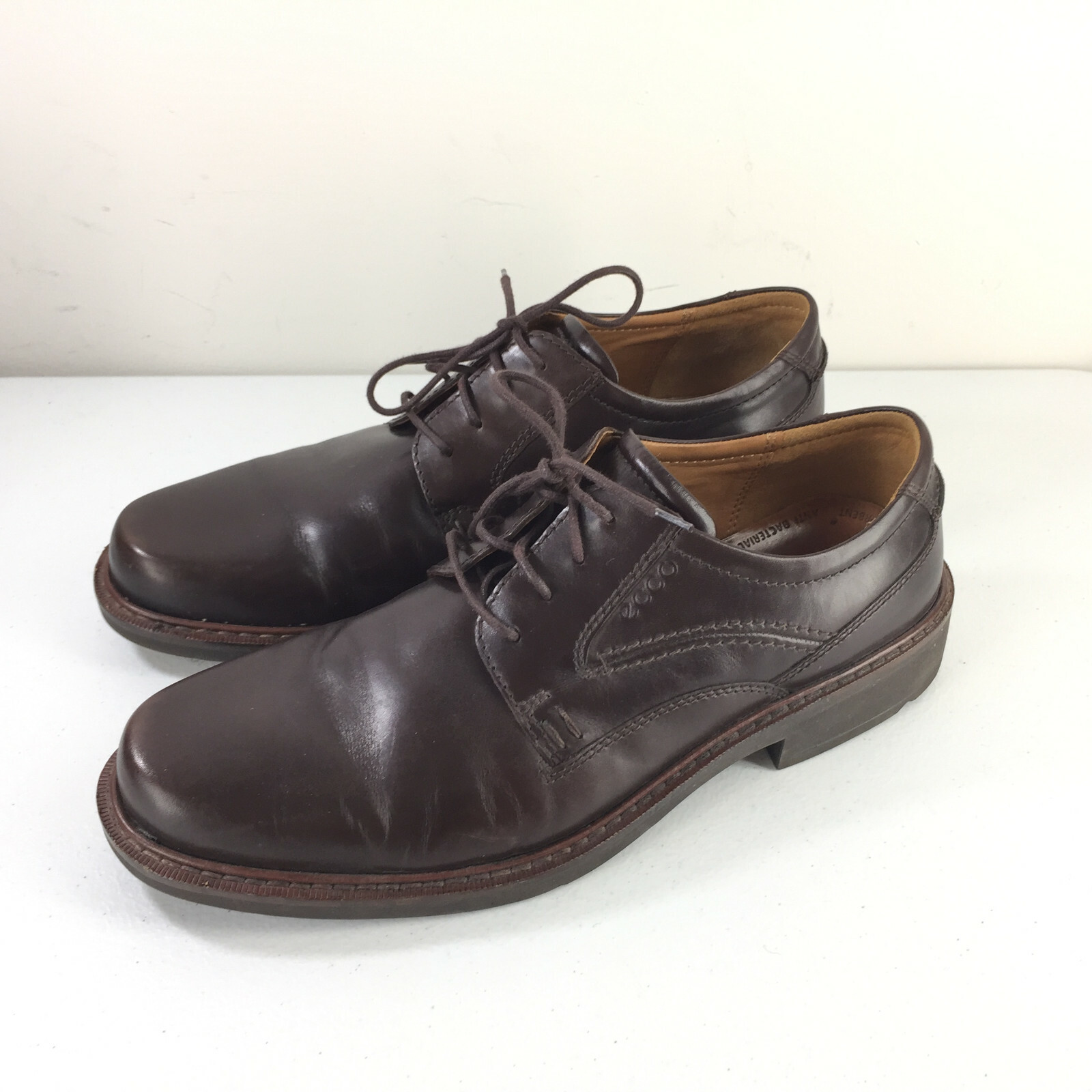 Ecco Men's 44 10 Brown Leather Oxfords lace up Comfort Career