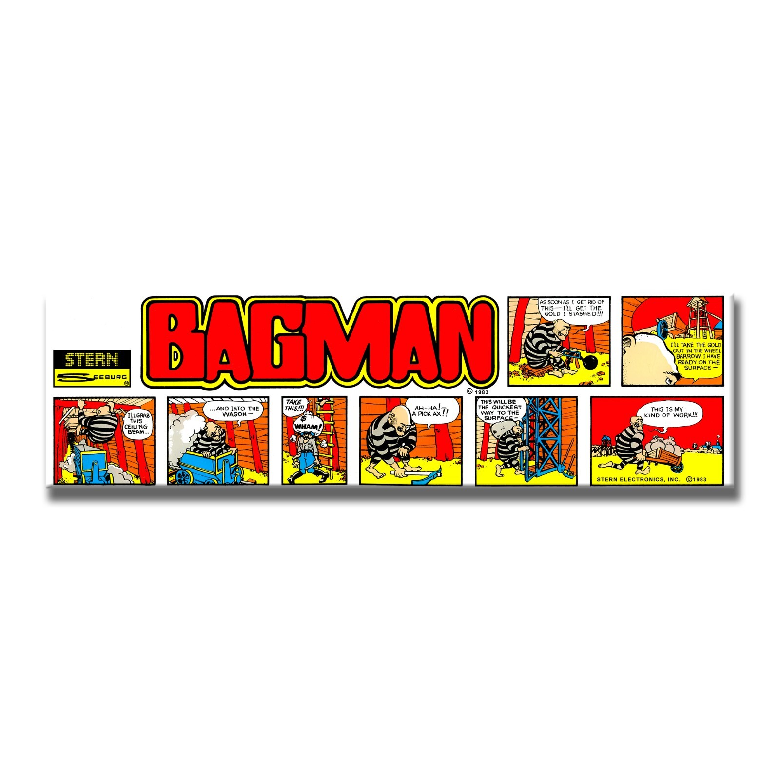 Bagman Premium Arcade Marquee For Reproduction Header/Backlit Sign
