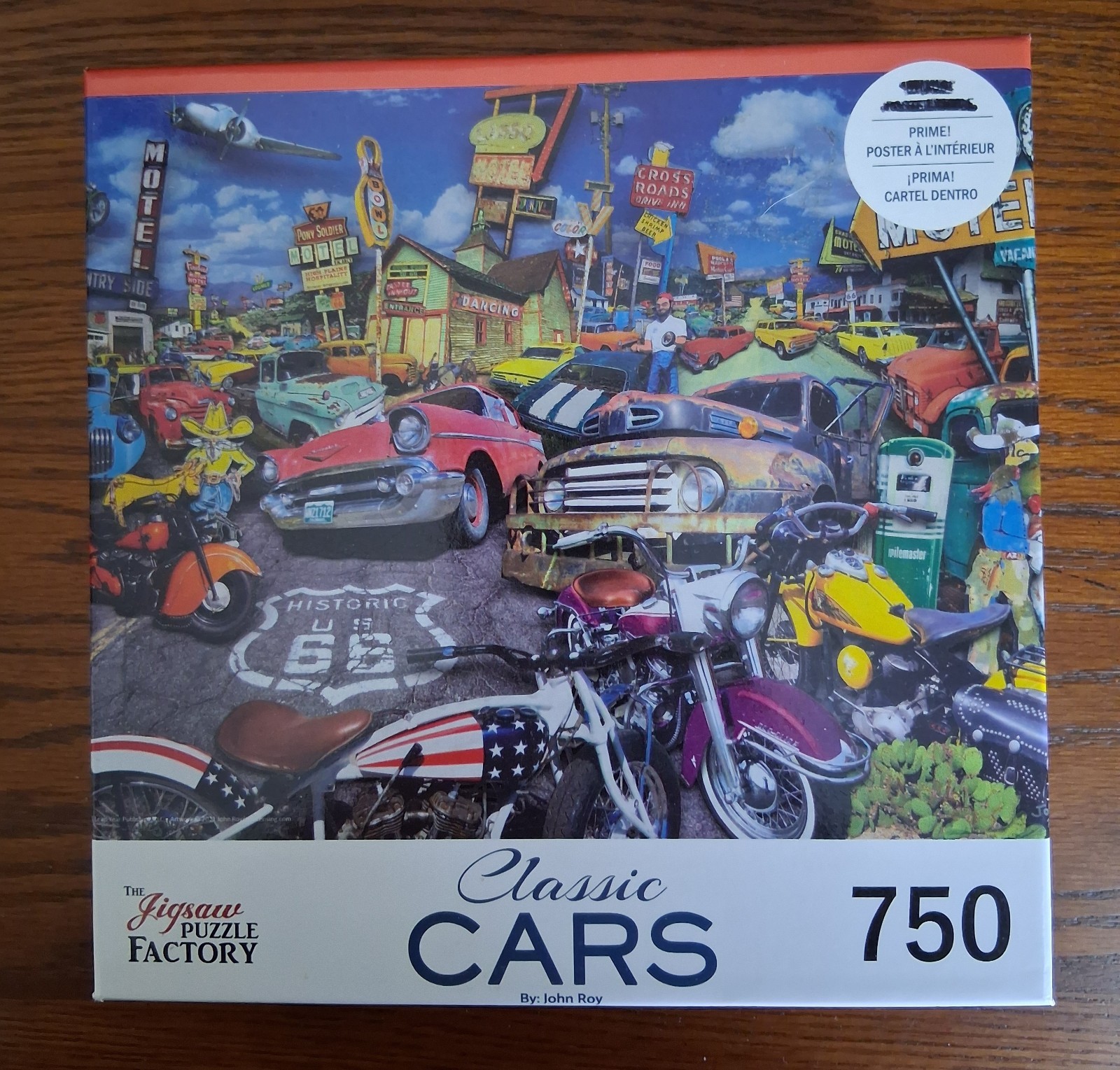 The Jigsaw Puzzle Factory John Roy Classic Cars 750-Piece Puzzle