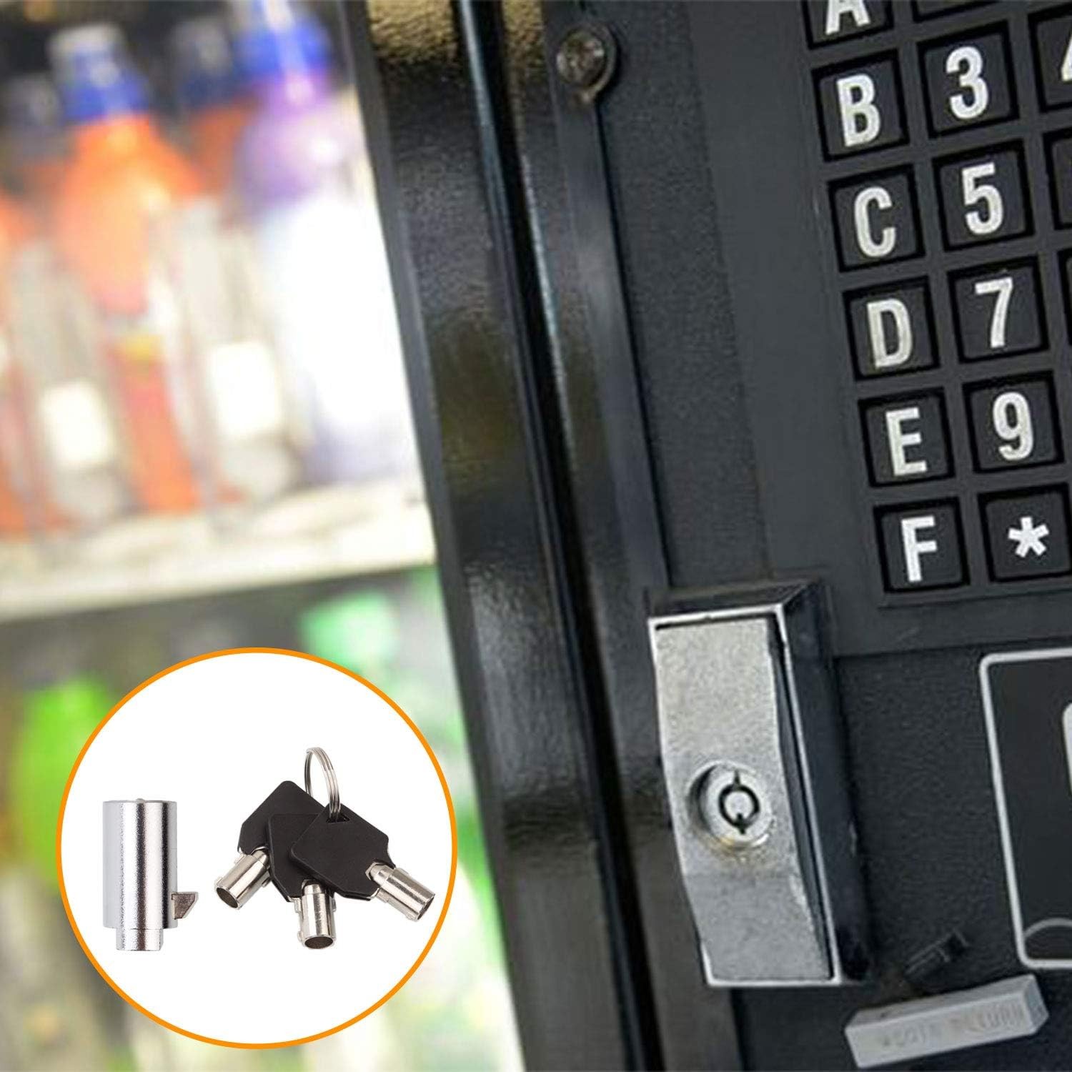 High Security Vending Machine Lock and Key, 2-Pack Soda Machine Lock for Coke Ma