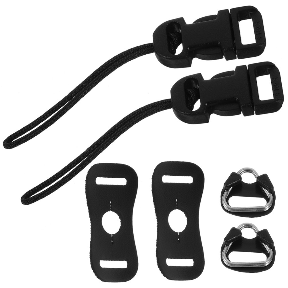 1 Set Reusable Camera Strap Adapter Clips with Lug Rings Black ABS