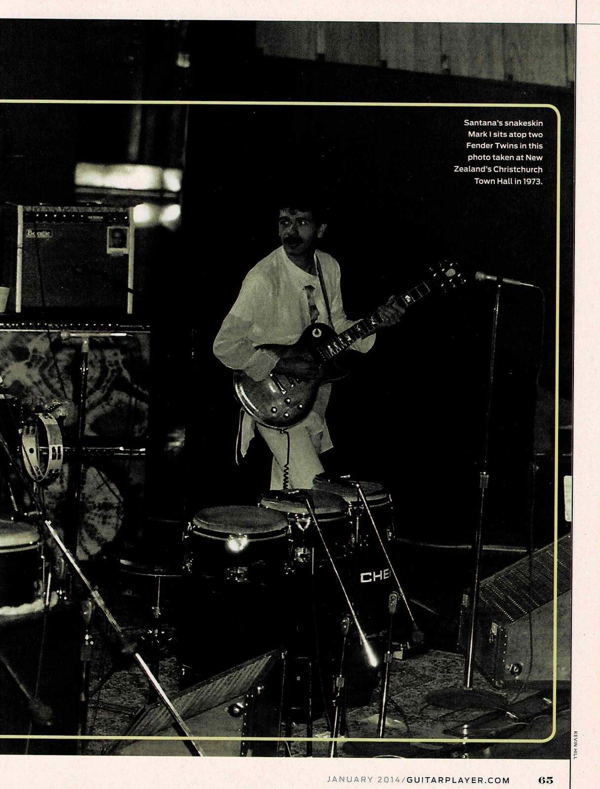 CARLOS SANTANA on stage in New Zealand 1973 - Music Print Ad Photo - 2014