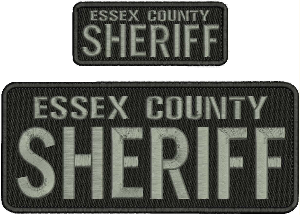 ESSEX C SHERIFF EMB PATCH 4X10 AND 2X5  hook on back/BLACK/GRAY