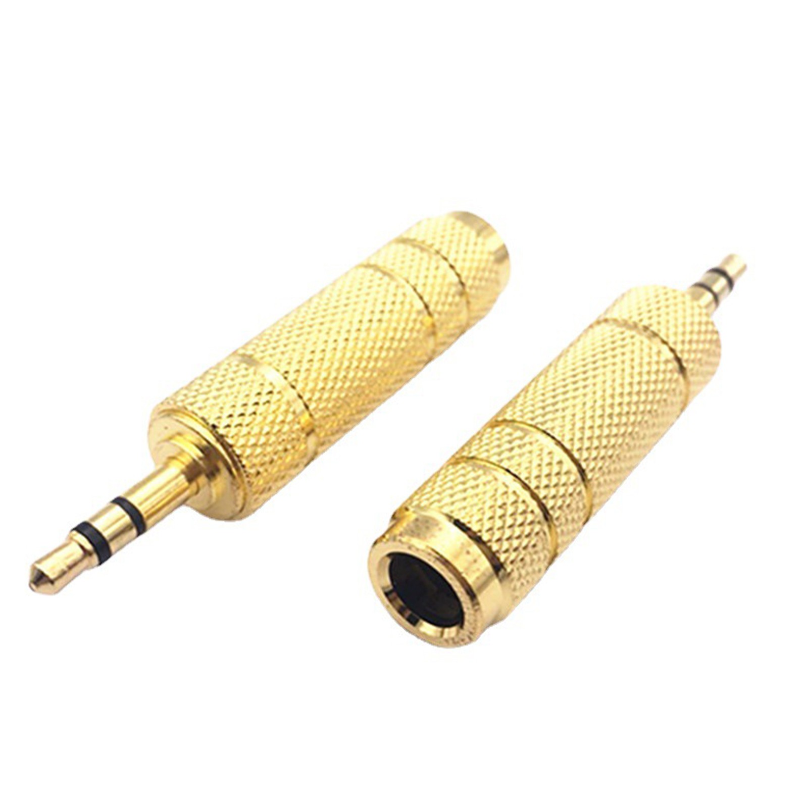 2Pcs 3.5mm Male to 6.5mm Female Plug Stereo Audio Adapter Converter Headphone E
