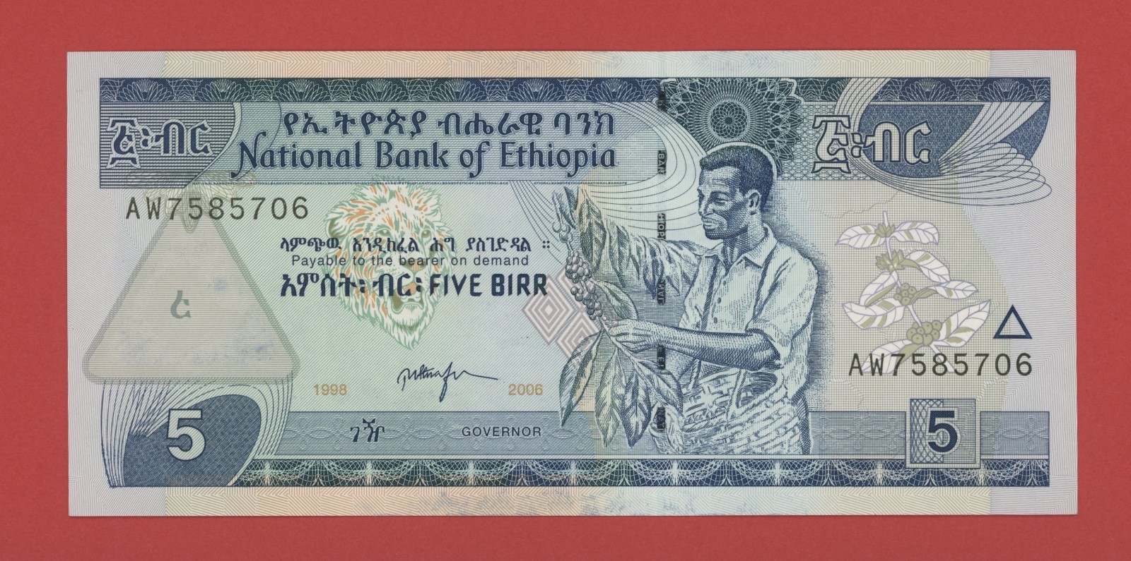 ETHIOPIA  5 BIRR  2006   PICK # 47d UNC.